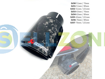 Ακροφυσια εξατμισης Akrarovic «Forged» carbon gloss με μαύρο μέταλλο – Ed30-37